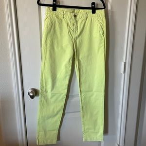 Gap Neon Yellow Khaki Pants broken-in straight size 2